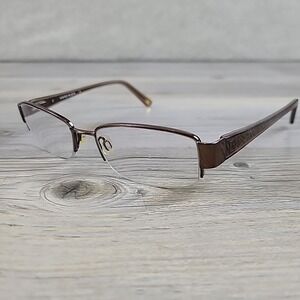 Anne Klein AK5003 Eyeglasses 208 Mocha 50-17-140 Flex‎ Hinges Half Rim Frames